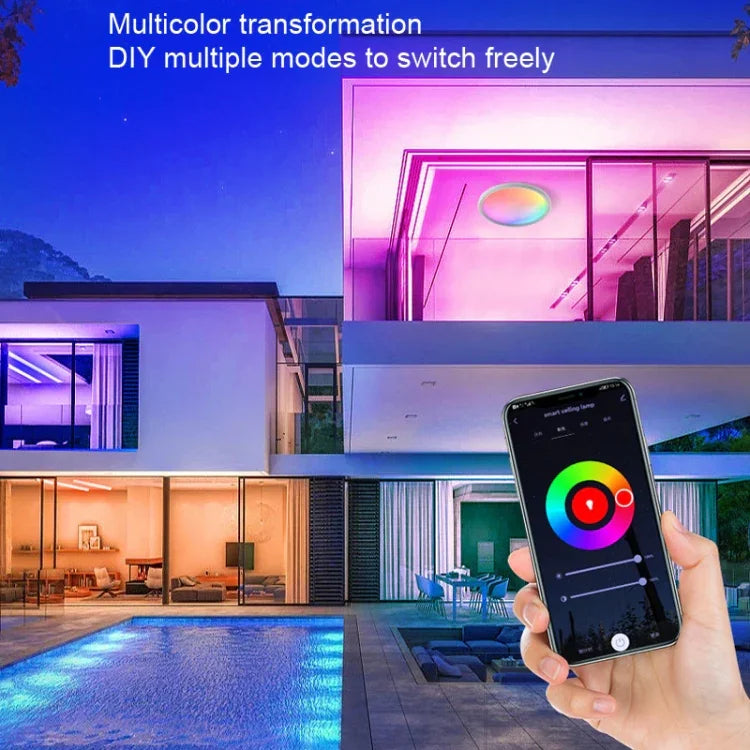 Plafonnier LED WiFi Bluetooth 2.4G avec télécommande, Tension :, Norme UE 220V-240V, Norme US 110V-130V