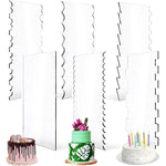 Ensemble de 6 outils de lissage et de raclage à gâteau en acrylique transparent 6 en 1