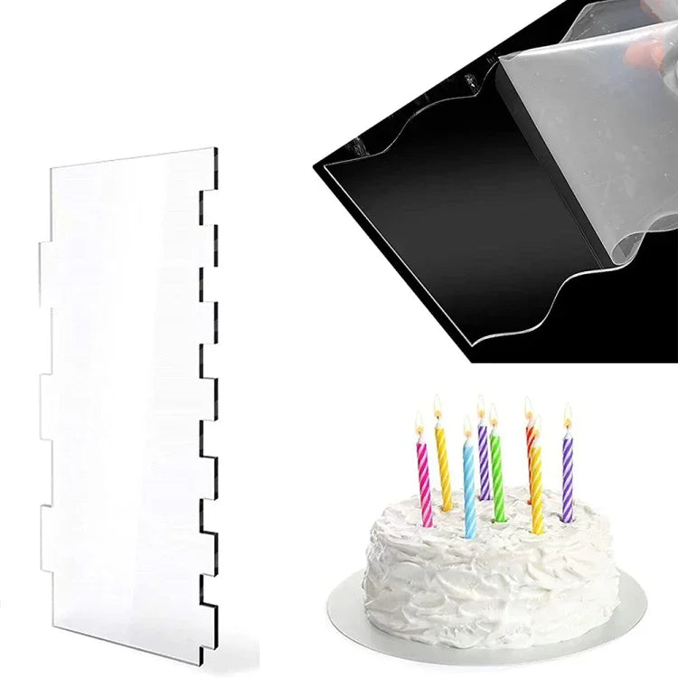 Ensemble de 6 outils de lissage et de raclage à gâteau en acrylique transparent 6 en 1