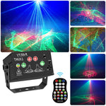 Lampe laser mini scène T10 contrôlée par la voix, lumière d'ambiance avec télécommande