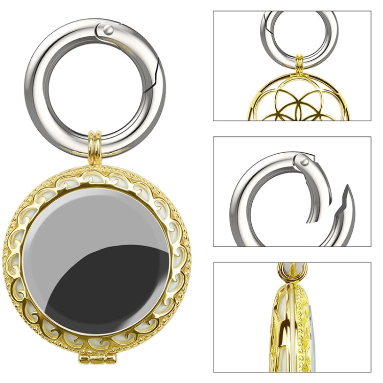 Housse de protection anti-perte plaquée pour localisateur de porte-clés pour AirTag 2ème génération / AirTag 1ère génération, noir-or, blanc-or, or rose, or