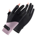FSN02 1 paire de gants fins, respirants, rafraîchissants, antidérapants, en soie glacée, résistants aux UV, pour le cyclisme et la conduite, taille unique