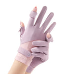 FSN02 1 paire de gants fins, respirants, rafraîchissants, antidérapants, en soie glacée, résistants aux UV, pour le cyclisme et la conduite, taille unique