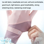 FSN02 1 paire de gants fins, respirants, rafraîchissants, antidérapants, en soie glacée, résistants aux UV, pour le cyclisme et la conduite, taille unique