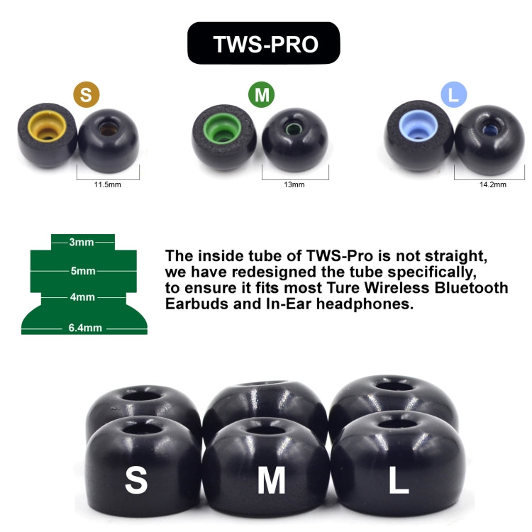6 paires d'embouts en mousse à mémoire de forme pour casques sans fil TWS Jabra Elite 65T Sony WF-1000XM3, tailles grande, moyenne et petite