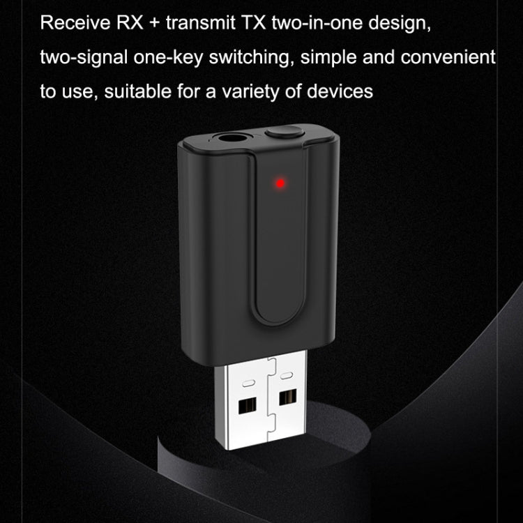 BT10 Transmetteur Récepteur USB Bluetooth 5.0 2-en-1 Adaptateur Casque Sans Fil Haut-Parleur Ordinateur, BT10
