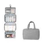 13552A Trousse de toilette de voyage pliable étanche avec crochet, Gris, Rose, Bleu Marine