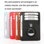 TQ-319 Anti-Theft Anti-Lost Tracker Leather Card Holder For AirTag 2nd Gen / AirTag 1st Gen, Carbon Fiber (Black), Carbon Fiber (Gray), Carbon Fiber (Blue), Carbon Fiber (Brown), Flat Pattern (Black), Flat Pattern (Red), Flat Pattern (Gray)