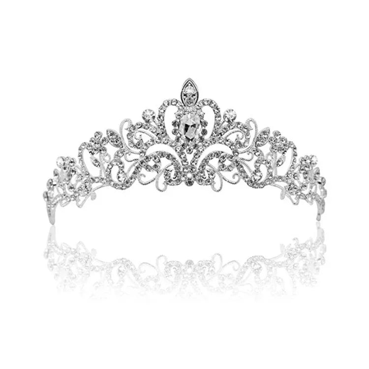 G2888 Cristal Diamant Fête de Mariage Couronne de Cheveux Tressée Serre-tête, Argent Blanc, Argent, Or, Or Rose, AB Coloré, Blanc+Rose, Rose, Bleu, Sans Peigne Or Rose, Sans Peigne Or, Opale Colorée, Coloré, Diamant Rouge Violet, Violet Clair, Vert Clair