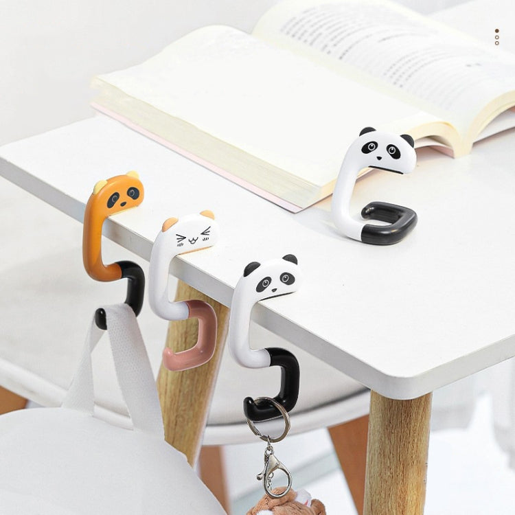 2 crochets pour cartable à fixer au bureau, cintre amovible pour sac de bureau, panda, petit chat rose, raton laveur, chaton