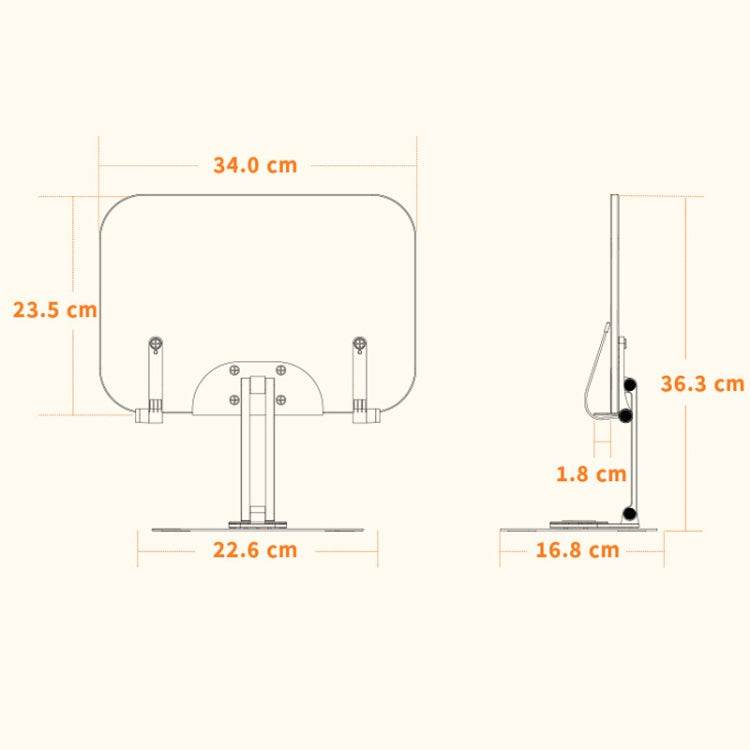 R03 Étagère de lecture de bureau Support de tablette multifonctionnel non rotatif et relevable, R04