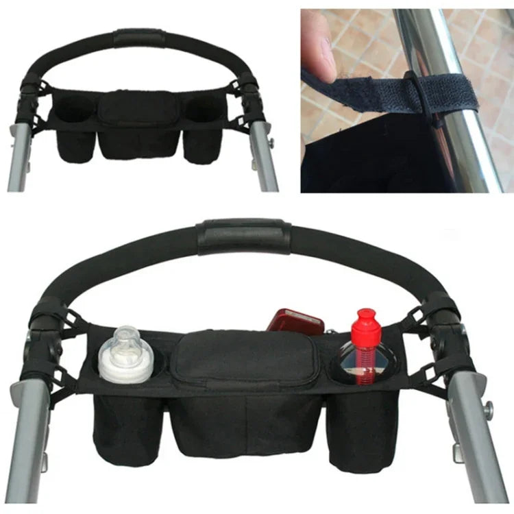 Sac suspendu arrière pour poussette, sac pour biberon et tasse, noir, rouge