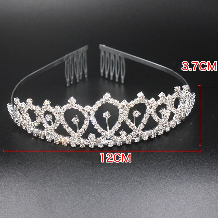 Couronne de chignon de fête d'anniversaire WM-02 en cristal diamant, Couleur : Or Reine Set1, Argent, Or, Or Rose, Diamant AB, Reine Or, Reine Argent AB, Reine Argent, Reine Or Rose, Reine Dorée, Fille Argent, Fille Or AB, Fille Or, Fille Or Rose