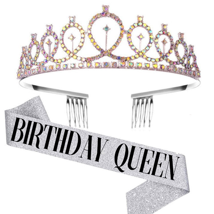 Couronne de chignon de fête d'anniversaire WM-02 en cristal diamant, Couleur : Or Reine Set1, Argent, Or, Or Rose, Diamant AB, Reine Or, Reine Argent AB, Reine Argent, Reine Or Rose, Reine Dorée, Fille Argent, Fille Or AB, Fille Or, Fille Or Rose