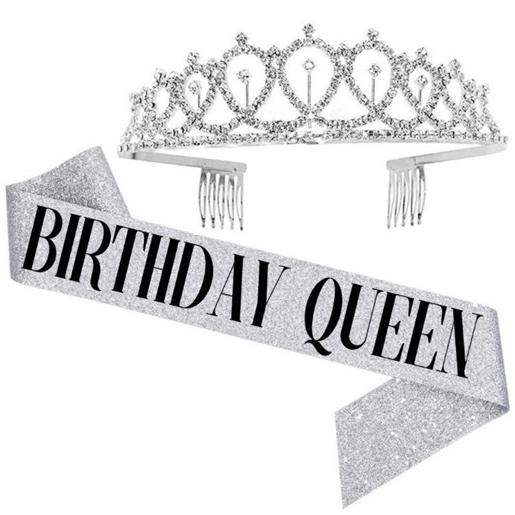Couronne de chignon de fête d'anniversaire WM-02 en cristal diamant, Couleur : Or Reine Set1, Argent, Or, Or Rose, Diamant AB, Reine Or, Reine Argent AB, Reine Argent, Reine Or Rose, Reine Dorée, Fille Argent, Fille Or AB, Fille Or, Fille Or Rose