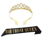 Couronne de chignon de fête d'anniversaire WM-02 en cristal diamant, Couleur : Or Reine Set1, Argent, Or, Or Rose, Diamant AB, Reine Or, Reine Argent AB, Reine Argent, Reine Or Rose, Reine Dorée, Fille Argent, Fille Or AB, Fille Or, Fille Or Rose
