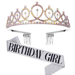 Couronne de chignon de fête d'anniversaire WM-02 en cristal diamant, Couleur : Or Reine Set1, Argent, Or, Or Rose, Diamant AB, Reine Or, Reine Argent AB, Reine Argent, Reine Or Rose, Reine Dorée, Fille Argent, Fille Or AB, Fille Or, Fille Or Rose