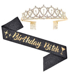 Couronne de chignon de fête d'anniversaire WM-02 en cristal diamant, Couleur : Or Reine Set1, Argent, Or, Or Rose, Diamant AB, Reine Or, Reine Argent AB, Reine Argent, Reine Or Rose, Reine Dorée, Fille Argent, Fille Or AB, Fille Or, Fille Or Rose
