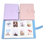 CAIUL Album photo en cuir PU de 3 pouces Livre commémoratif de collection de photos, rose cerise, violet œillet, bleu Qingkong