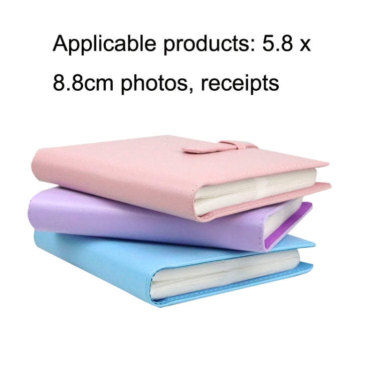 CAIUL Album photo en cuir PU de 3 pouces Livre commémoratif de collection de photos, rose cerise, violet œillet, bleu Qingkong