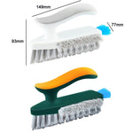 Brosse de nettoyage pour les coins et les fissures de salle de bain, blanc gris, jaune vert
