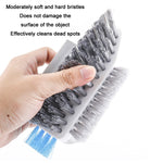 Brosse de nettoyage pour les coins et les fissures de salle de bain, blanc gris, jaune vert
