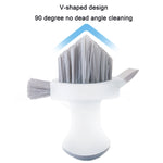 Brosse de nettoyage pour les coins et les fissures de salle de bain, blanc gris, jaune vert