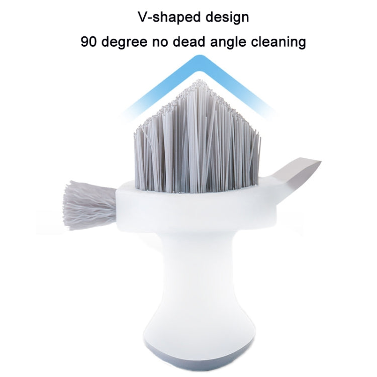 Brosse de nettoyage pour les coins et les fissures de salle de bain, blanc gris, jaune vert