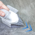 Brosse de nettoyage pour les coins et les fissures de salle de bain, blanc gris, jaune vert