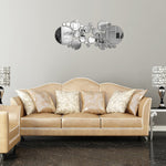 JM004 26 autocollants muraux miroir géométriques ronds en acrylique stéréo pour chambre à coucher, argent, or