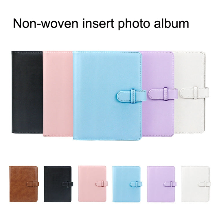 Album photo rétro en cuir PU 3 pouces, livre commémoratif de stockage de photos, blanc, rose, violet, bleu, noir, marron