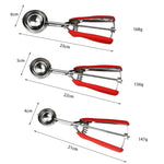 304 Stainless Steel Silicone Handle Ice Cream Scoop, Diameter, 4cm, 5cm, 6cm