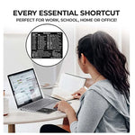Autocollant de raccourcis clavier de référence PC adhésif pour PC portable bureau, Noir