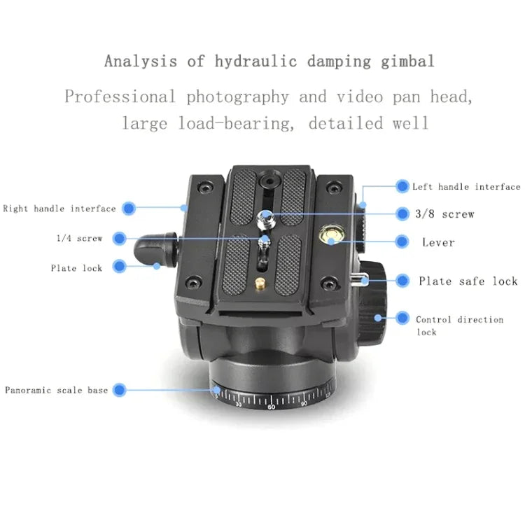 Trépied pour appareil photo reflex QingZhuangShiDai Q90 avec poignée d'amortissement et stabilisateur pour prise de vue d'oiseaux et téléobjectif, Q90