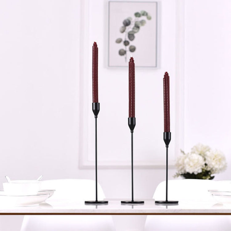 3 Pièces / Lot Bougeoir en fer forgé pour décoration de mariage, Style : 3 Pièces / Lot Fond épais (Rose Rouge), 3 Pièces / Lot Fond épais (Argent), 3 Pièces / Lot Fond fin (Noir), 3 Pièces / Lot Fond fin (Or Imitation), 3 Pièces / Lot Fond fin (Argent)