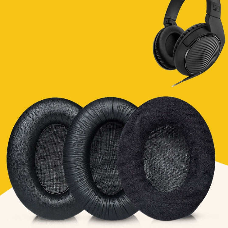 2 oreillettes de casque en mousse respirante pour Sennheiser HD200 Pro, spécifications : plissé, velours, protéines