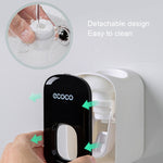 ECOCO E1922 Distributeur automatique de dentifrice double position pour enfants et adultes, E1922 Noir, E1922 Gris