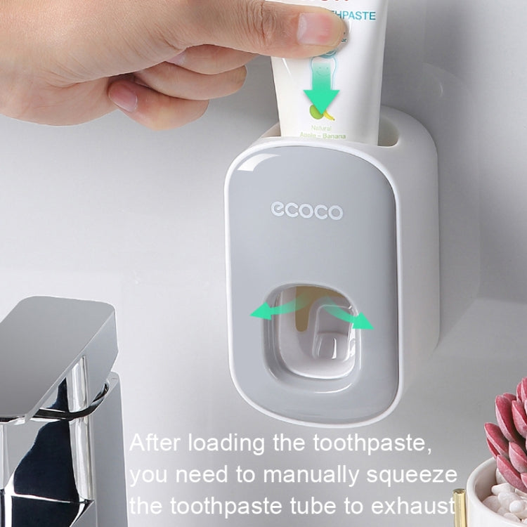ECOCO E1922 Distributeur automatique de dentifrice double position pour enfants et adultes, E1922 Noir, E1922 Gris