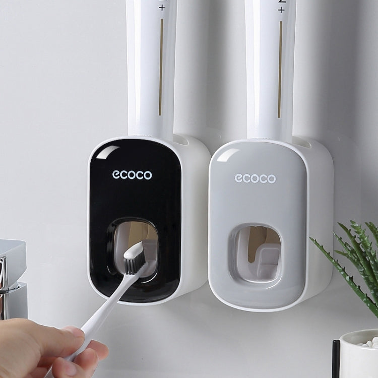 ECOCO E1922 Distributeur automatique de dentifrice double position pour enfants et adultes, E1922 Noir, E1922 Gris