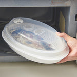 Cuiseur à poisson vapeur avec couvercle, assiette à poisson à la vapeur, assiette à poisson à la vapeur