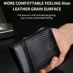 Tracker RFID Card Holder Leather Men Wallet for AirTag 2nd Gen / AirTag 1st Gen, Carbon Fiber, Plain Weave