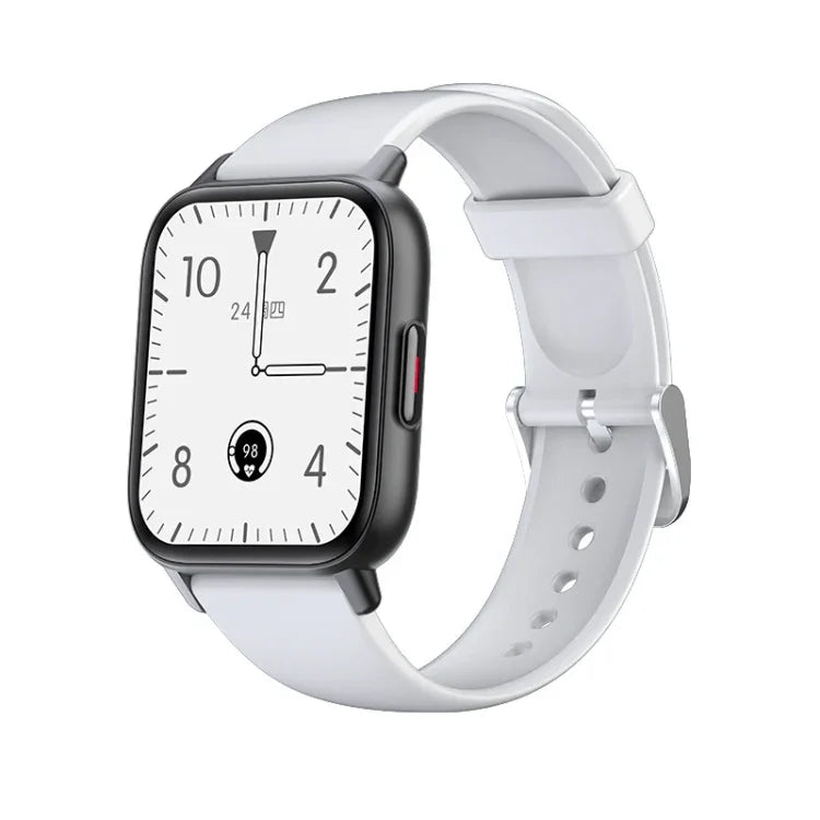 Montre connectée étanche QS16Pro de 1,69 pouce avec suivi de santé, prise en charge de la détection de la température corporelle, blanc, rose, bleu, noir, gris argenté, vert, acier noir, acier noir épais