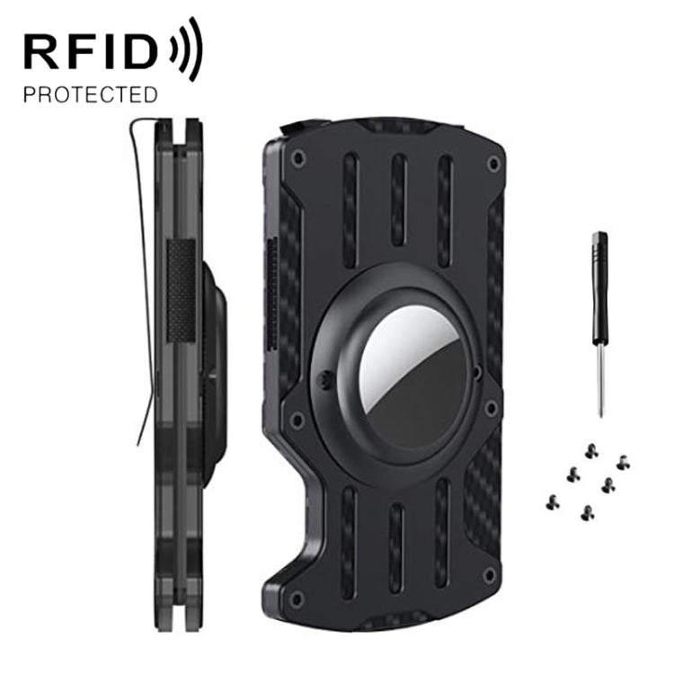 Porte-cartes en métal RFID ultra fin pour homme, compatible AirTag 2e génération / AirTag 1re génération, noir, bleu, rouge