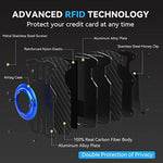 Porte-cartes en métal RFID ultra fin pour homme, compatible AirTag 2e génération / AirTag 1re génération, noir, bleu, rouge