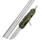Vaisselle de camping en acier inoxydable, couteau, fourchette et cuillère pliants combinés