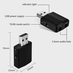 ZF-169 PLUS Adaptateur audio Bluetooth 5.0 USB 3 en 1 pour voiture
