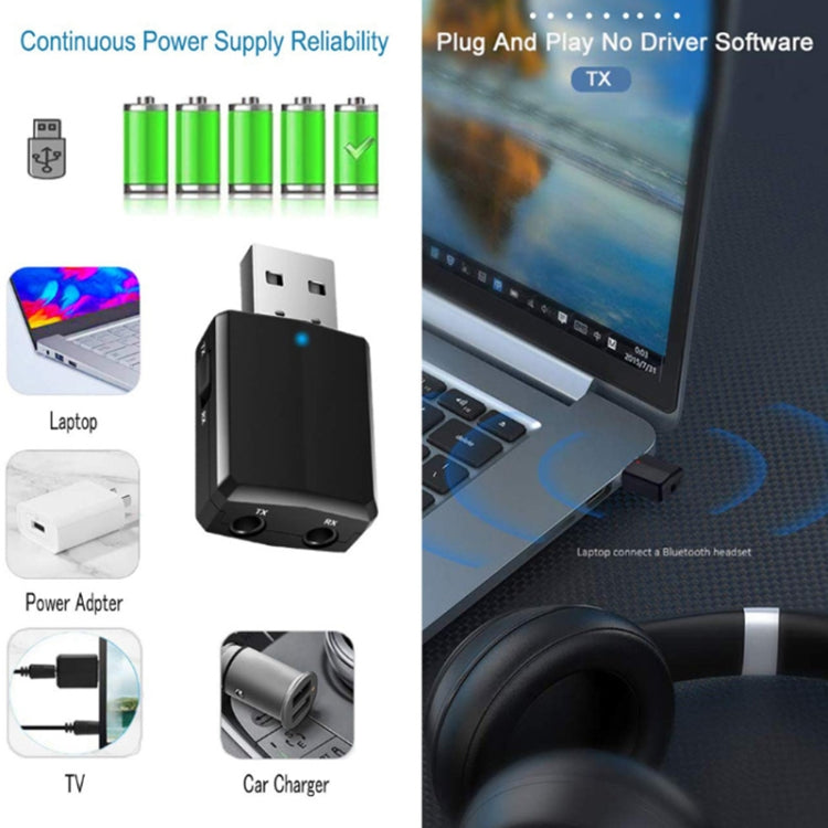 ZF-169 PLUS Adaptateur audio Bluetooth 5.0 USB 3 en 1 pour voiture