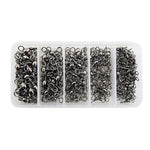 115 pièces / boîte Anneau de pêche en acier inoxydable en forme de bouteille à trois branches, 115 pièces / boîte