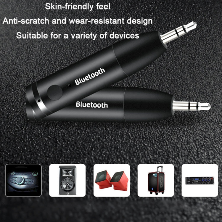 011 Récepteur audio Bluetooth 5.0 AUX Adaptateur audio stéréo de voiture 3,5 mm, 011 Noir