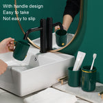 JM043 Lot de gobelets de bain de bouche pour la maison, ensemble de tasses à brosse à dents portable pour couple, style : 2 tasses vert foncé, 2 tasses noir, 2 tasses blanc, 3 tasses vert foncé, 3 tasses noir, 3 tasses blanc